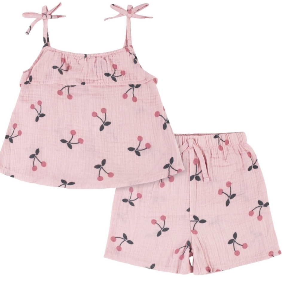 Toddler Girls 2 pc Gauze Outfit, Tank Top & Short